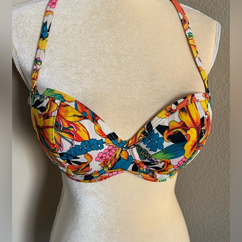 Victoria secret floral tropical swim top size  34D